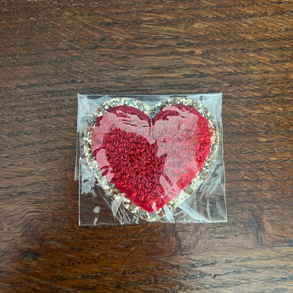 NWT Stoney Clover Lane - Ruby Glitter Varsity Heart Patch 2022